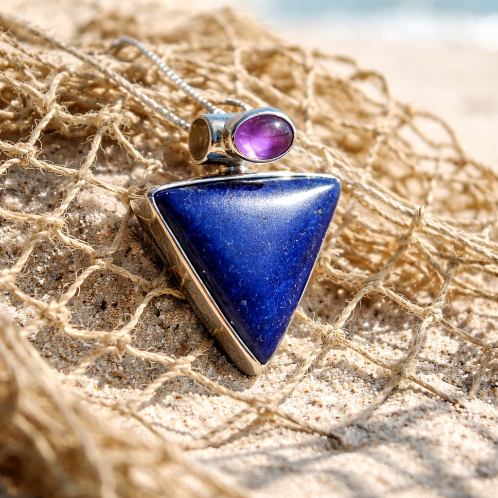 Lapis Amethyst Necklace 73$